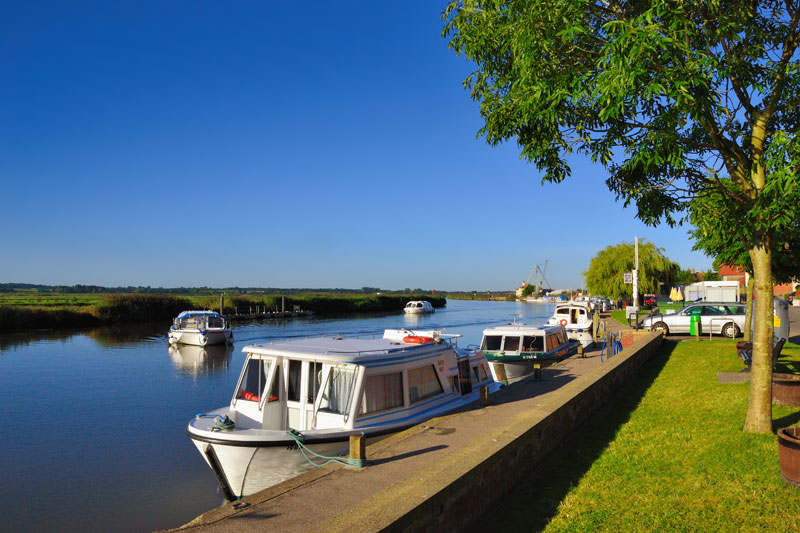 Boats Moored on the River Yare at Reedham